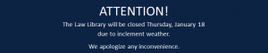 Library Closed Due to Inclement Weather – Thursday, January 18
